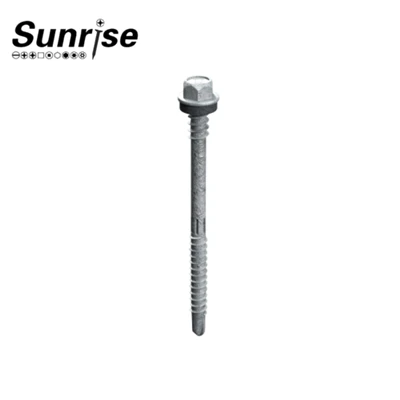 Knurled डबल थ्रेड हेक्स वॉशर हेड सेल्फ ड्रिलिंग स्क्रू